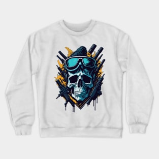 Evil skull with guns Crewneck Sweatshirt